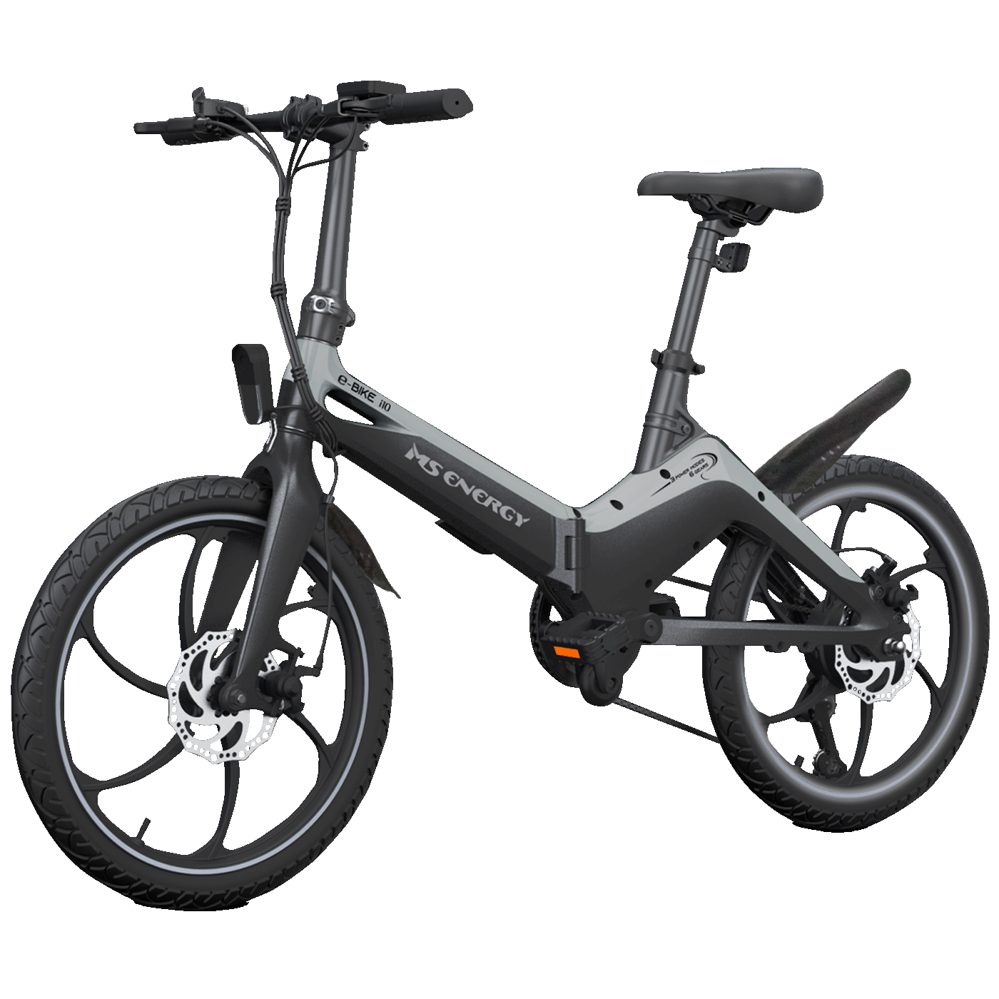 MS Energy Elekrični Gradski bicikl, 20" točkovi, domet do 50 km - eBike i10 Black/Gray