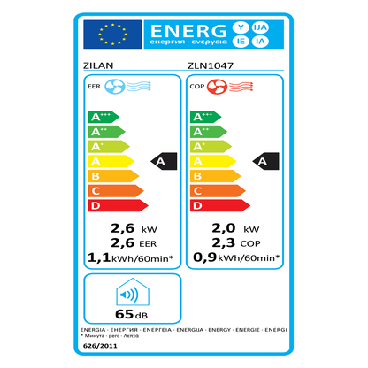 Zilan Prijenosni/Mobilni klima uređaj, 9000Btu, 3u1, 1010W, WiFi - ZLN1047
