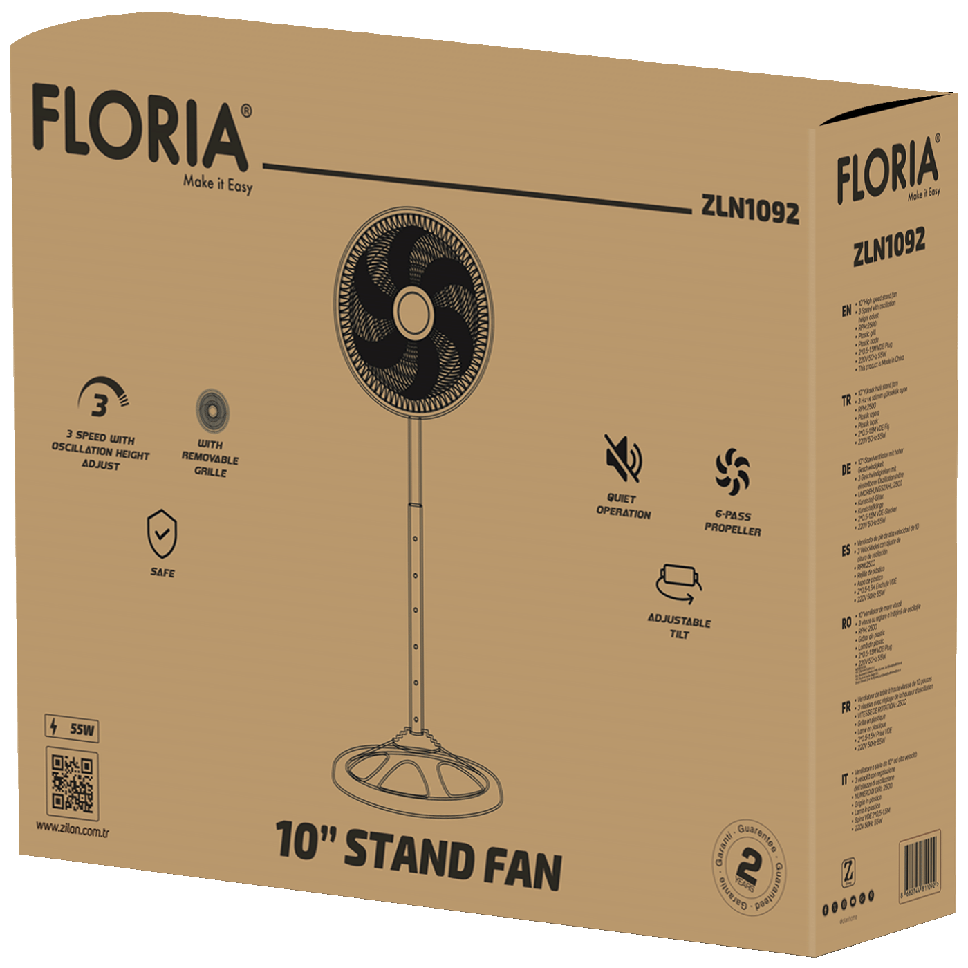 Floria Ventilator sa postoljem, 55W - ZLN1092