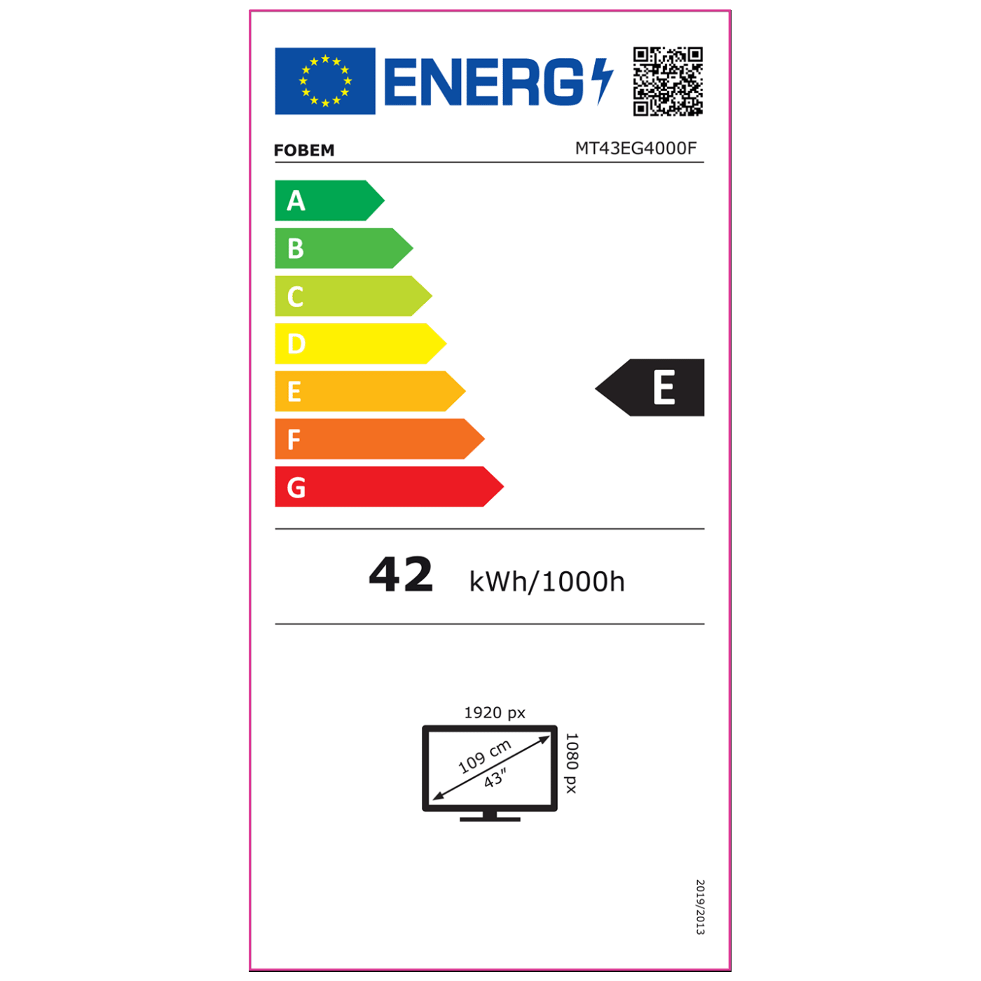 Fobem Televizor Smart LED FullHD 43", Google TV - MT43EG4000F