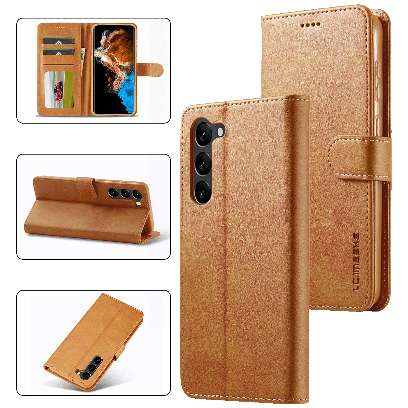 NN-Su Preklopna futrola za Samsung S24+, koža, braon - Galaxy S24+ Leather Case(Brown)