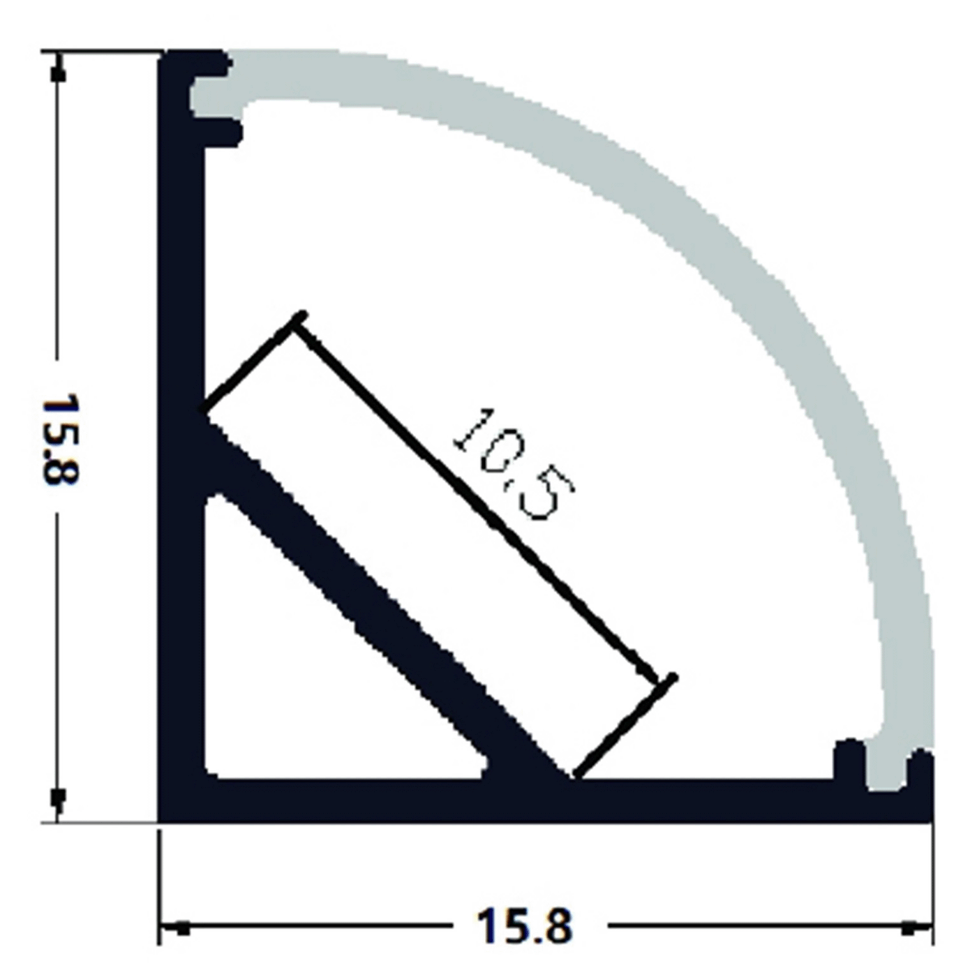 Avide Kanalica kutna/ugaona, aluminijska, "V" profil, 1 met - AAP-C-1M-S-FR