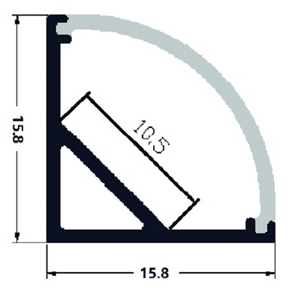 Avide Kanalica kutna/ugaona, aluminijska, "V" profil, 1 met - AAP-C-1M-S-FR