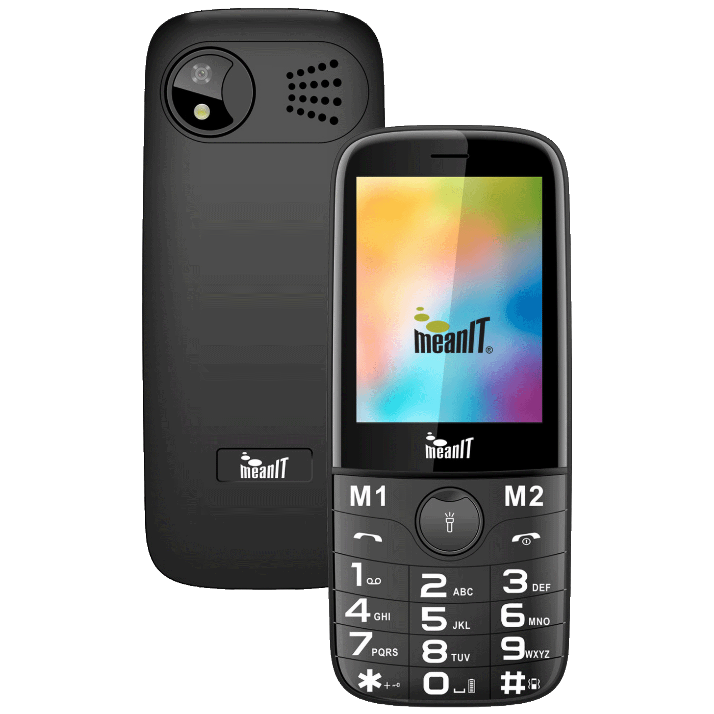 MeanIT Telefon mobilni, 2.8" ekran, Dual SIM, Led svjetiljka - SENIOR 20, Crni