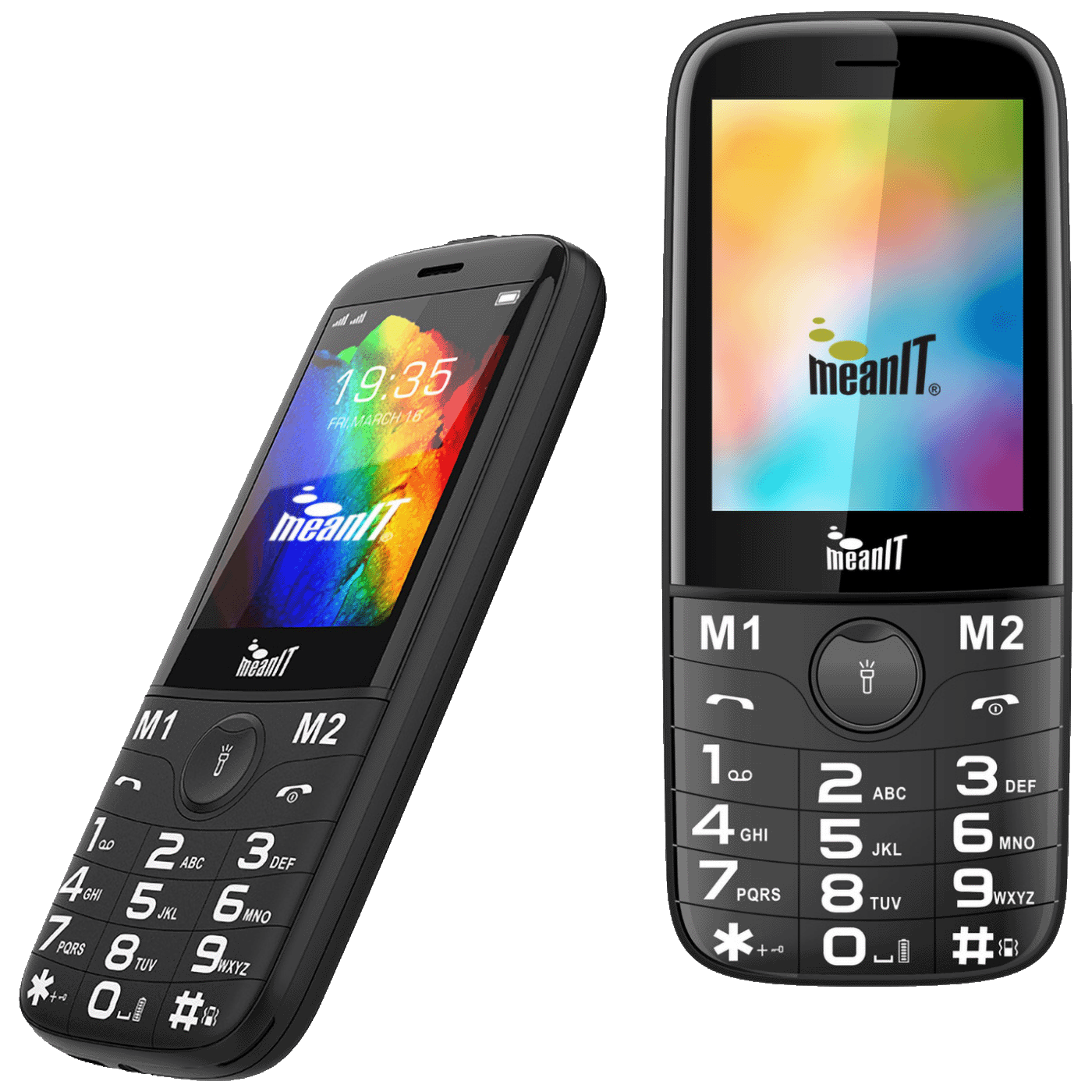 MeanIT Telefon mobilni, 2.8" ekran, Dual SIM, Led svjetiljka - SENIOR 20, Crni