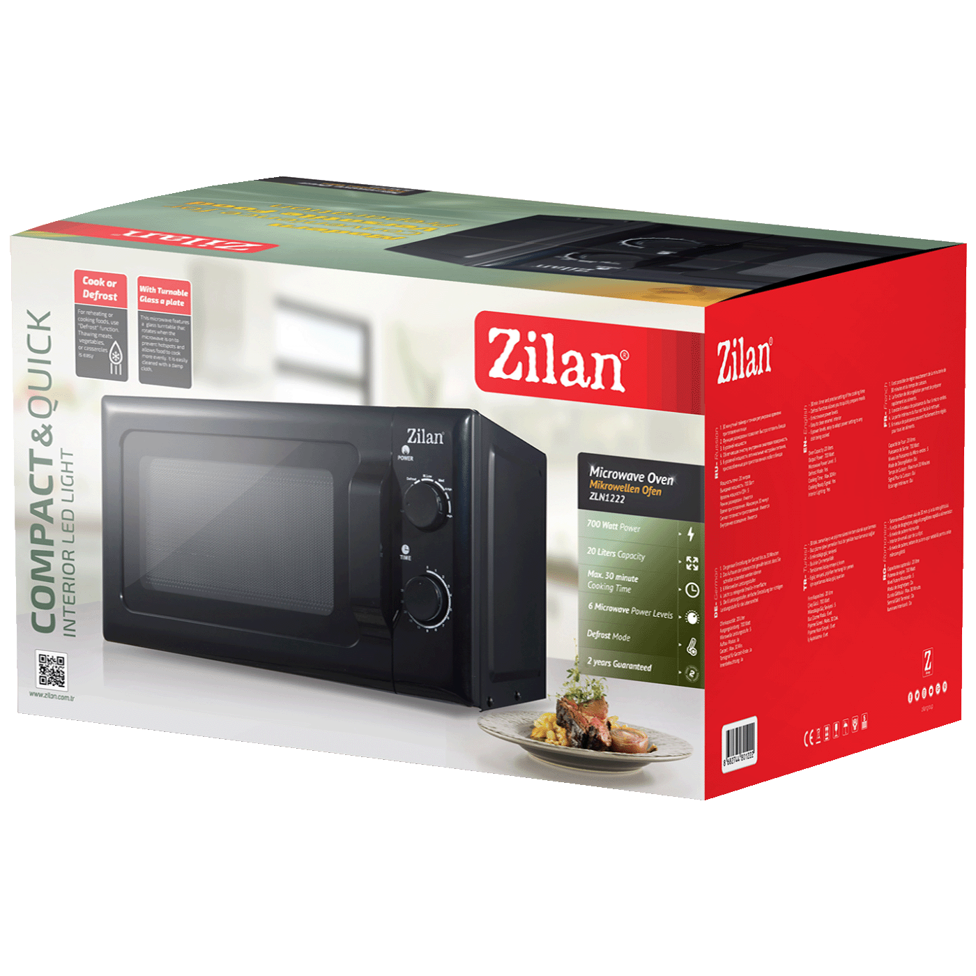 Zilan Mikrovalna pećnica, 700 W, zapremina 20 l - ZLN1222