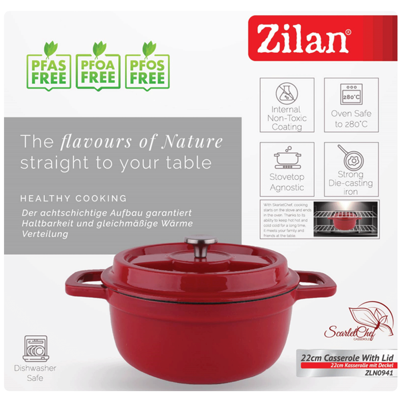 Zilan Kaserola sa poklopcem, 22 cm, retro - ZLN0941