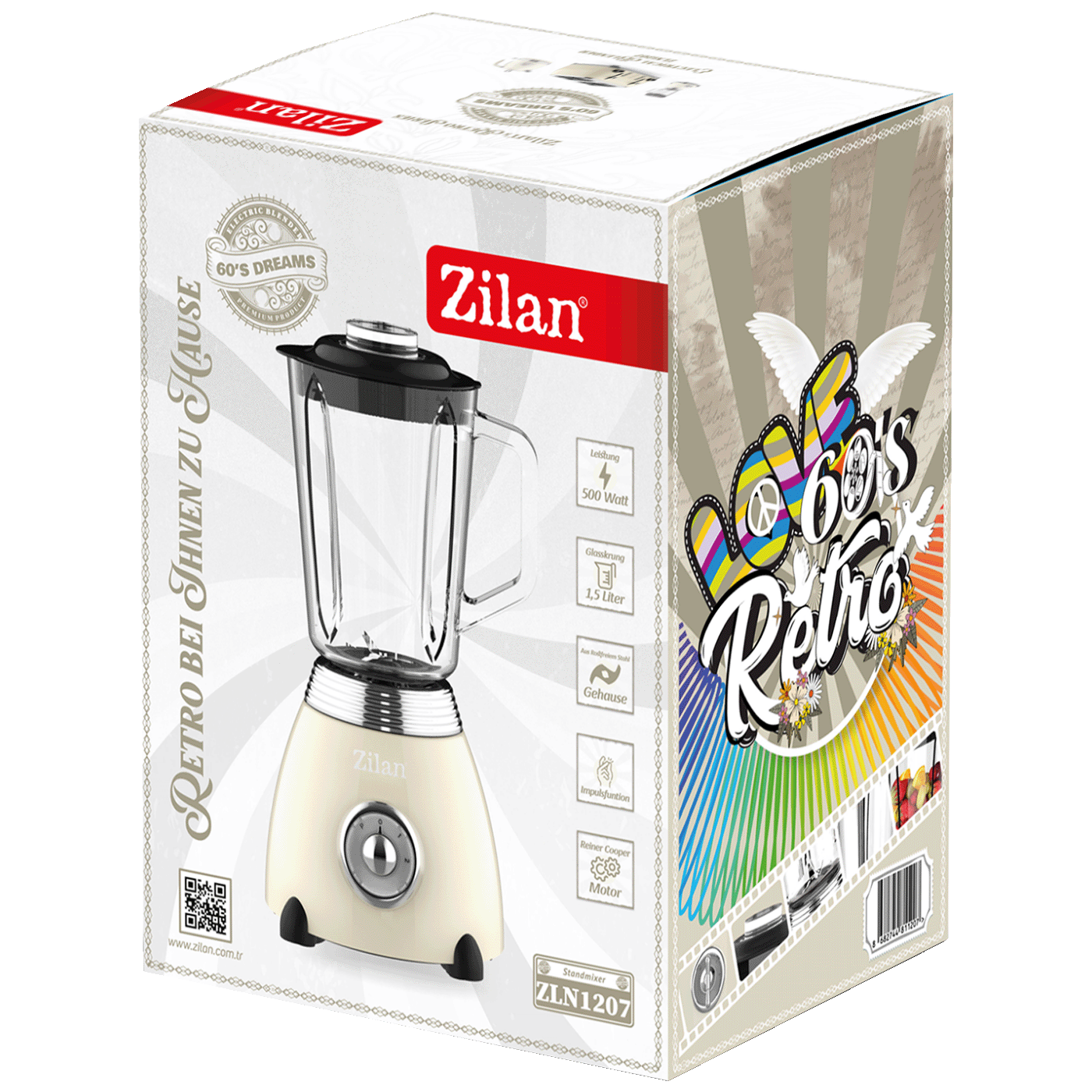 Zilan Blender zapremina 1.5 lit., 500W, 2 brzine, Retro - ZLN1207