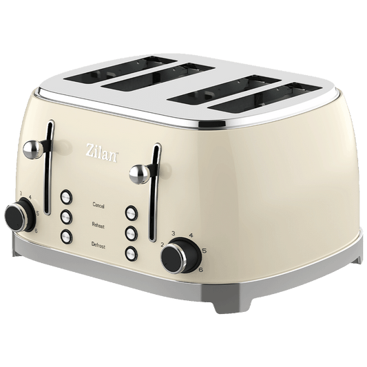 Zilan Toster, 4 otvora za kruh, 6 nivoa grijanja, 1500W, Retro - ZLN1214