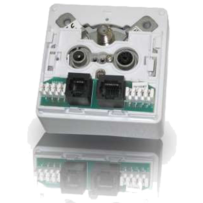 Transmedia Utičnica TV/SAT/FM/1xLAN (Ethernet)/1xTel. - FD 11 SET