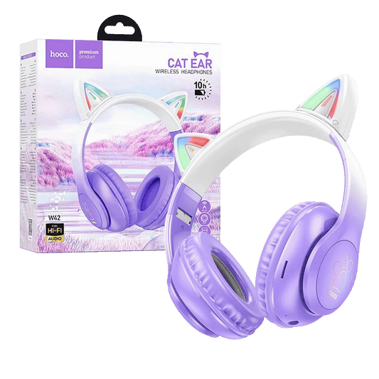hoco. Slušalice bežične sa mikrofonom, Bluetooth - W42 Cat Ears, Purple Grape