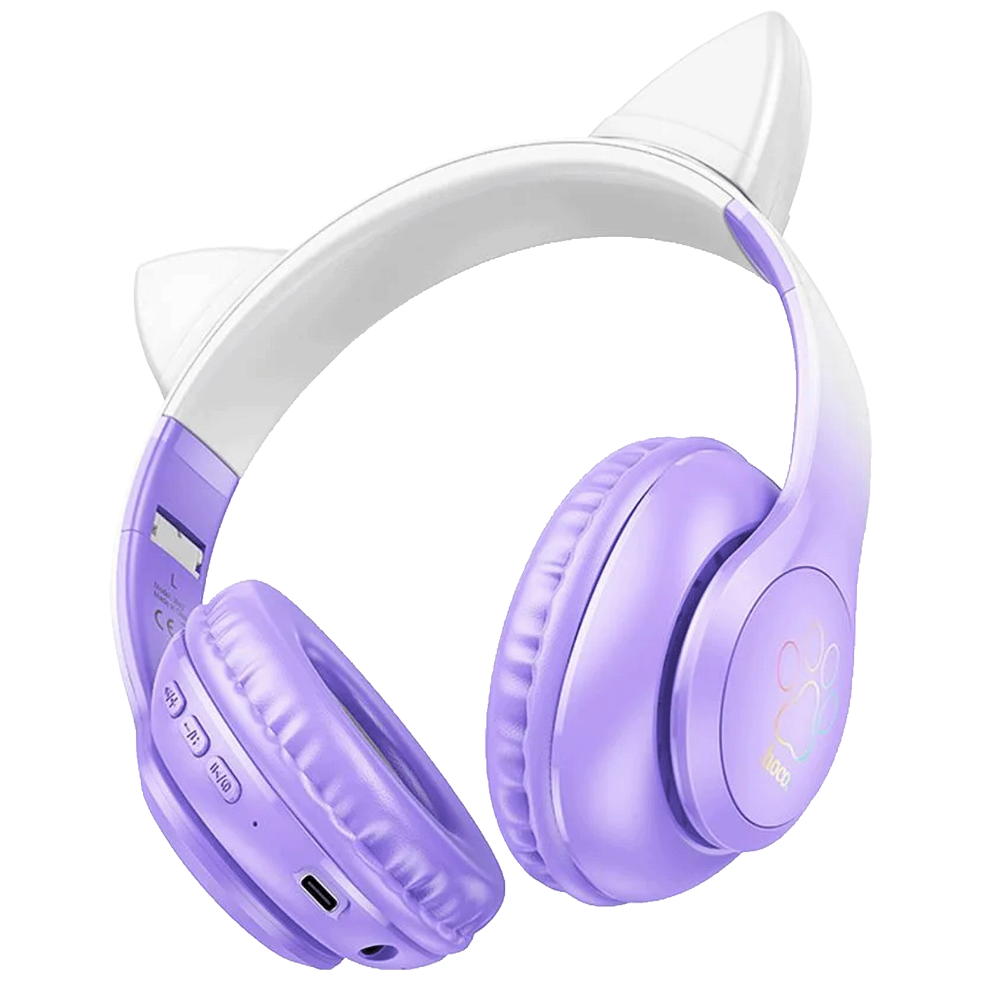 hoco. Slušalice bežične sa mikrofonom, Bluetooth - W42 Cat Ears, Purple Grape