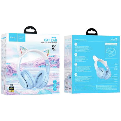 hoco. Slušalice bežične sa mikrofonom, Bluetooth - W42 Cat Ears, Crystal Blue