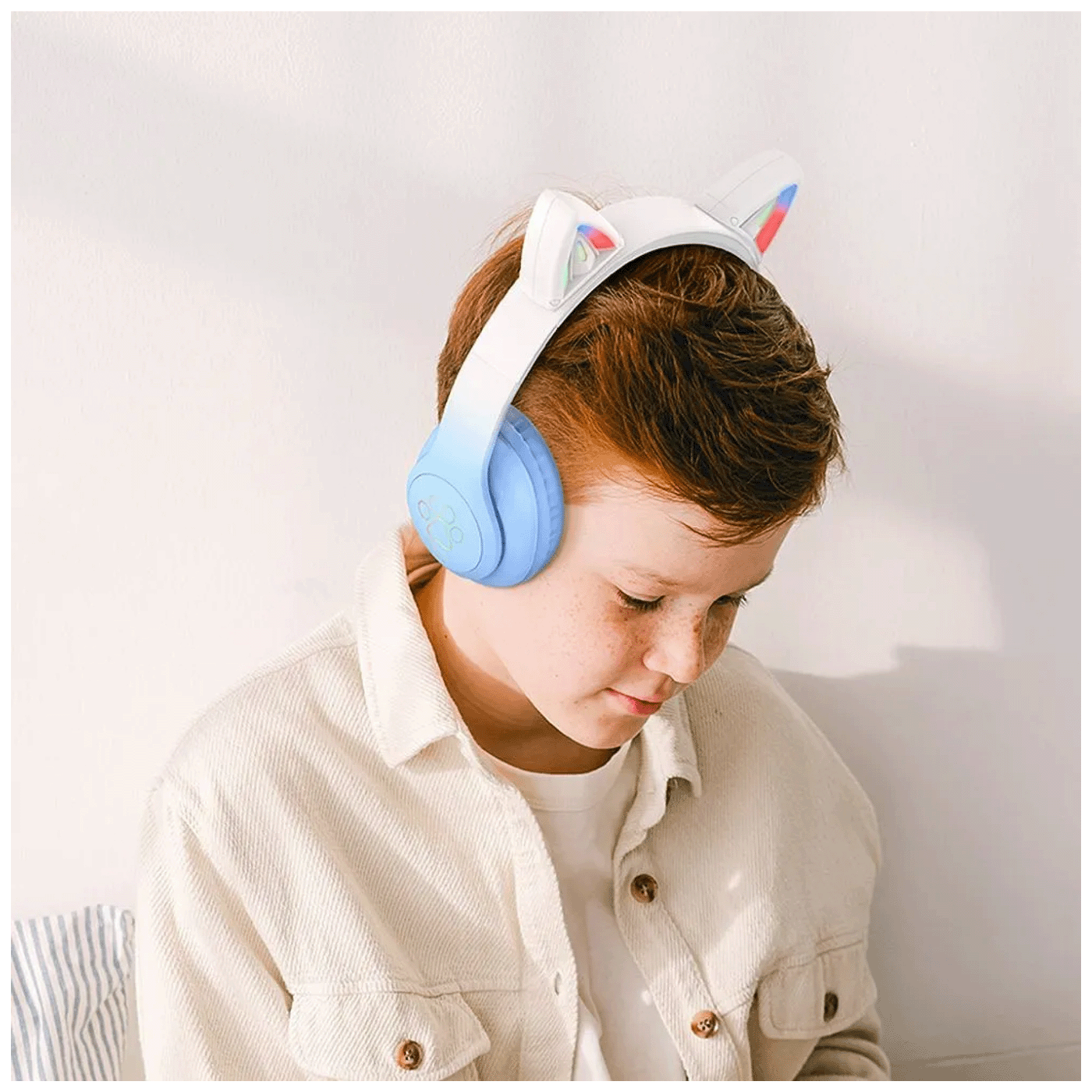 hoco. Slušalice bežične sa mikrofonom, Bluetooth - W42 Cat Ears, Crystal Blue