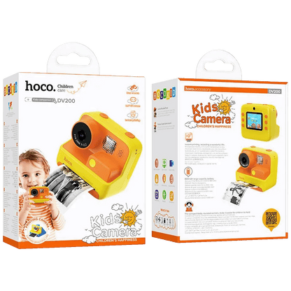 hoco. Dječija kamera sa printerom, 2" IPS LCD, 720p, microSD - DV200 Yellow
