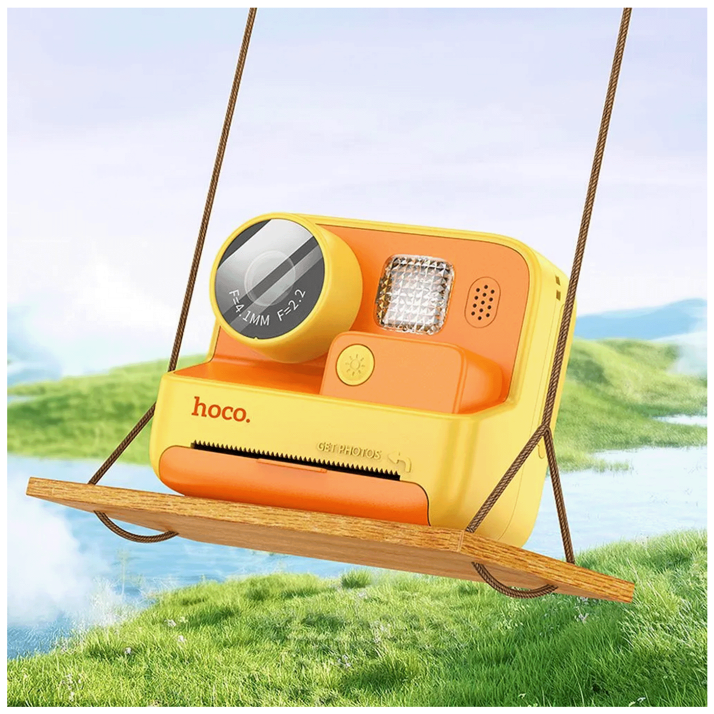 hoco. Dječija kamera sa printerom, 2" IPS LCD, 720p, microSD - DV200 Yellow