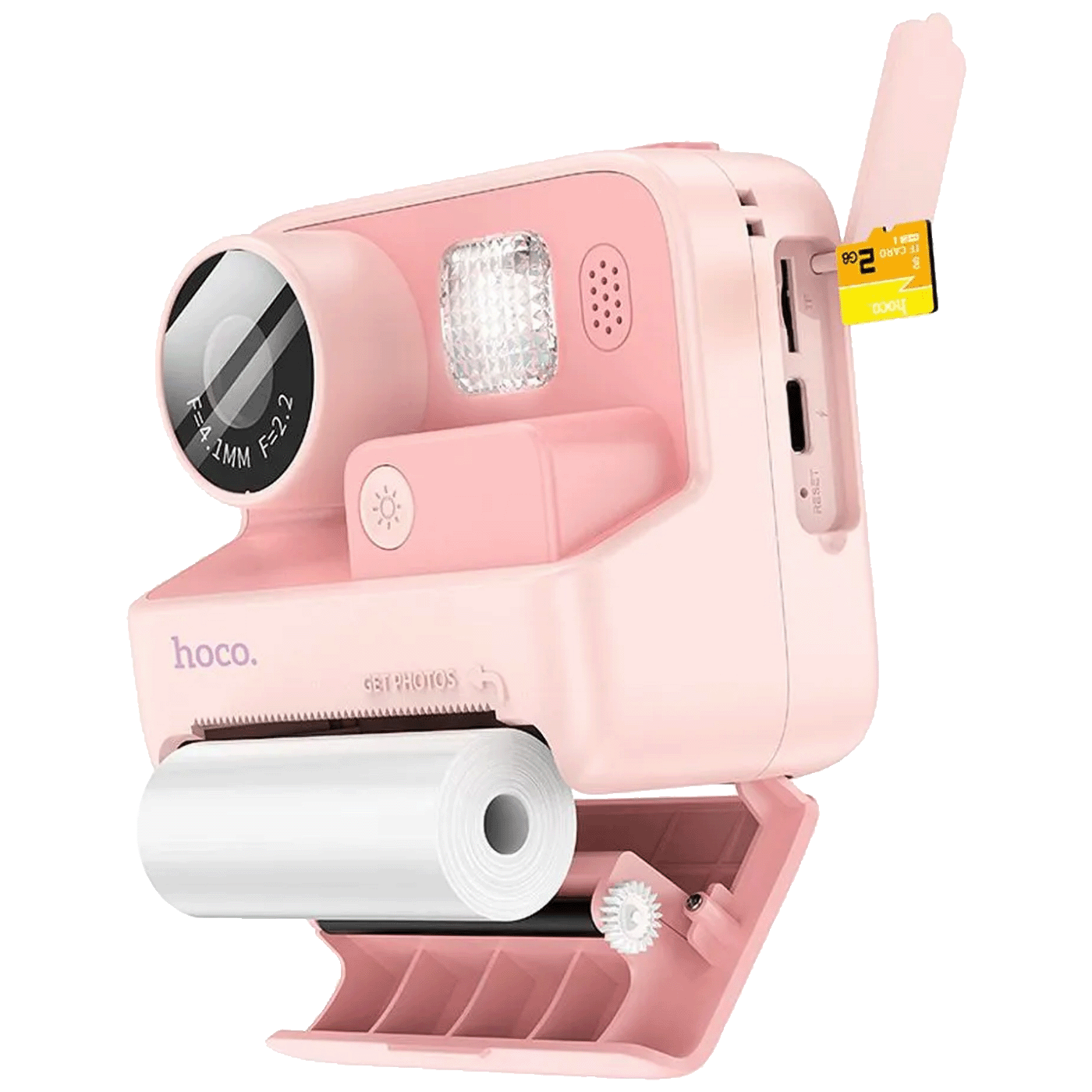 hoco. Dječija kamera sa printerom, 2" IPS LCD, 720p, microSD - DV200 Pink