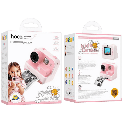 hoco. Dječija kamera sa printerom, 2" IPS LCD, 720p, microSD - DV200 Pink