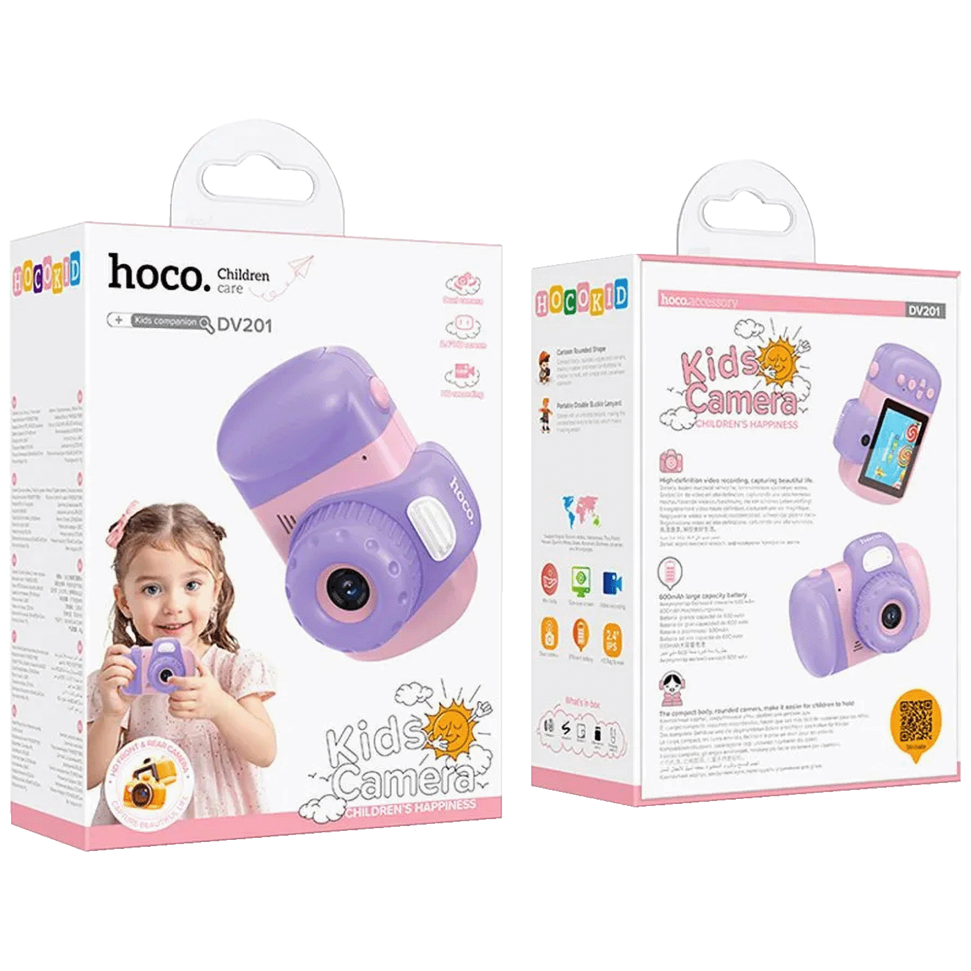 hoco. Dječija kamera, 2" IPS LCD, 32 MPx, FullHD, microSD - DV201 Pink