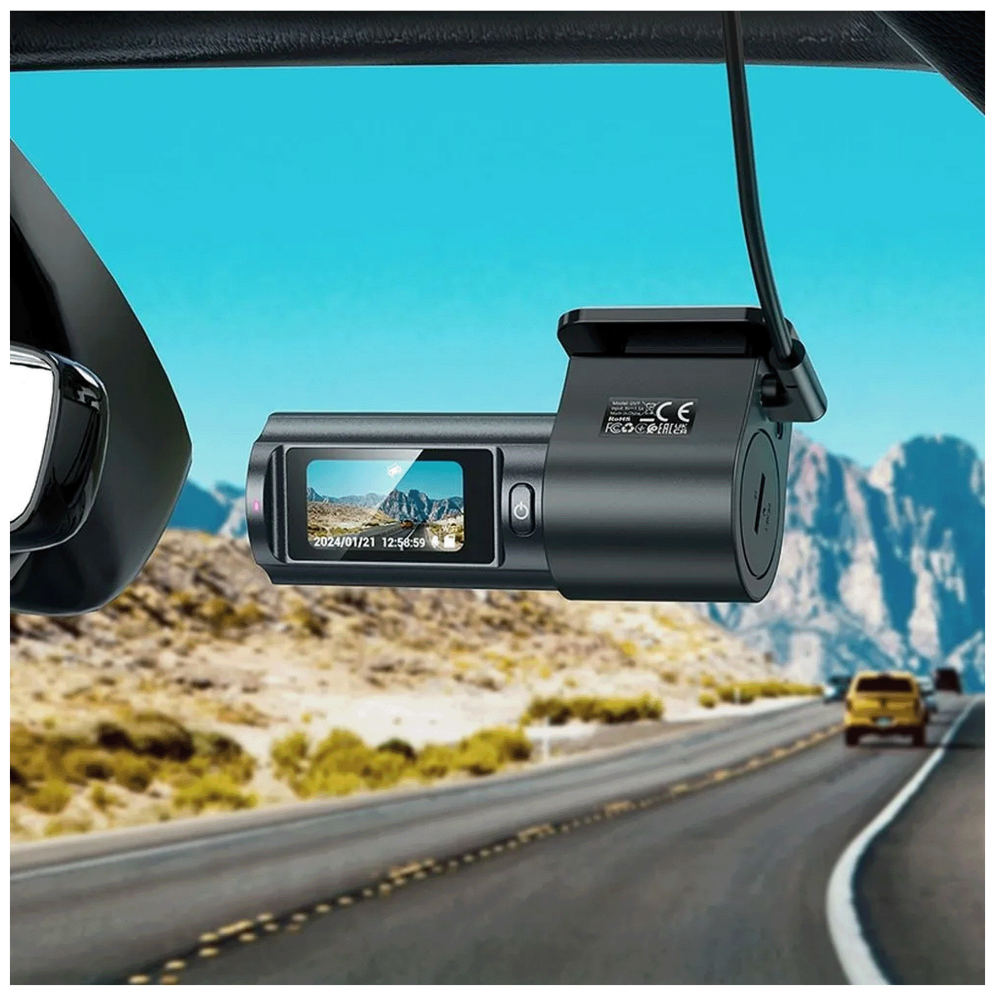 hoco. Auto kamera, 4 Mpxiel, 1.47" TFT LCD, 2K, microSD - DV7