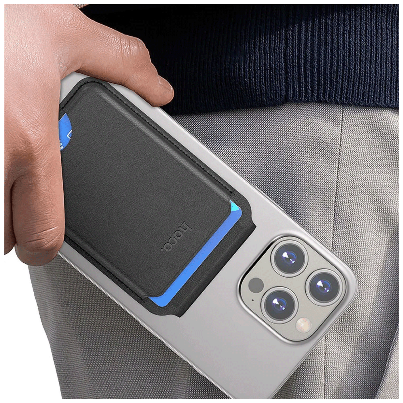 hoco. Kožni novčanik, držač za iPhone,  magnetni, MagSafe - GT3