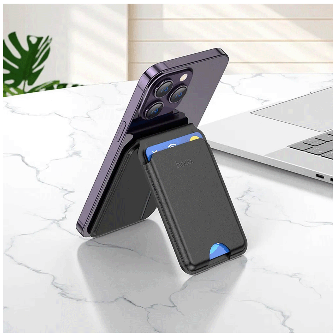 hoco. Kožni novčanik, držač za iPhone,  magnetni, MagSafe - GT3