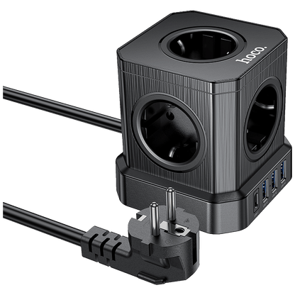 hoco. Produžni kabl, 5 utičnica, 3 x USB, 1 x USB C PD20W, 2 met. - NS8 Sharp