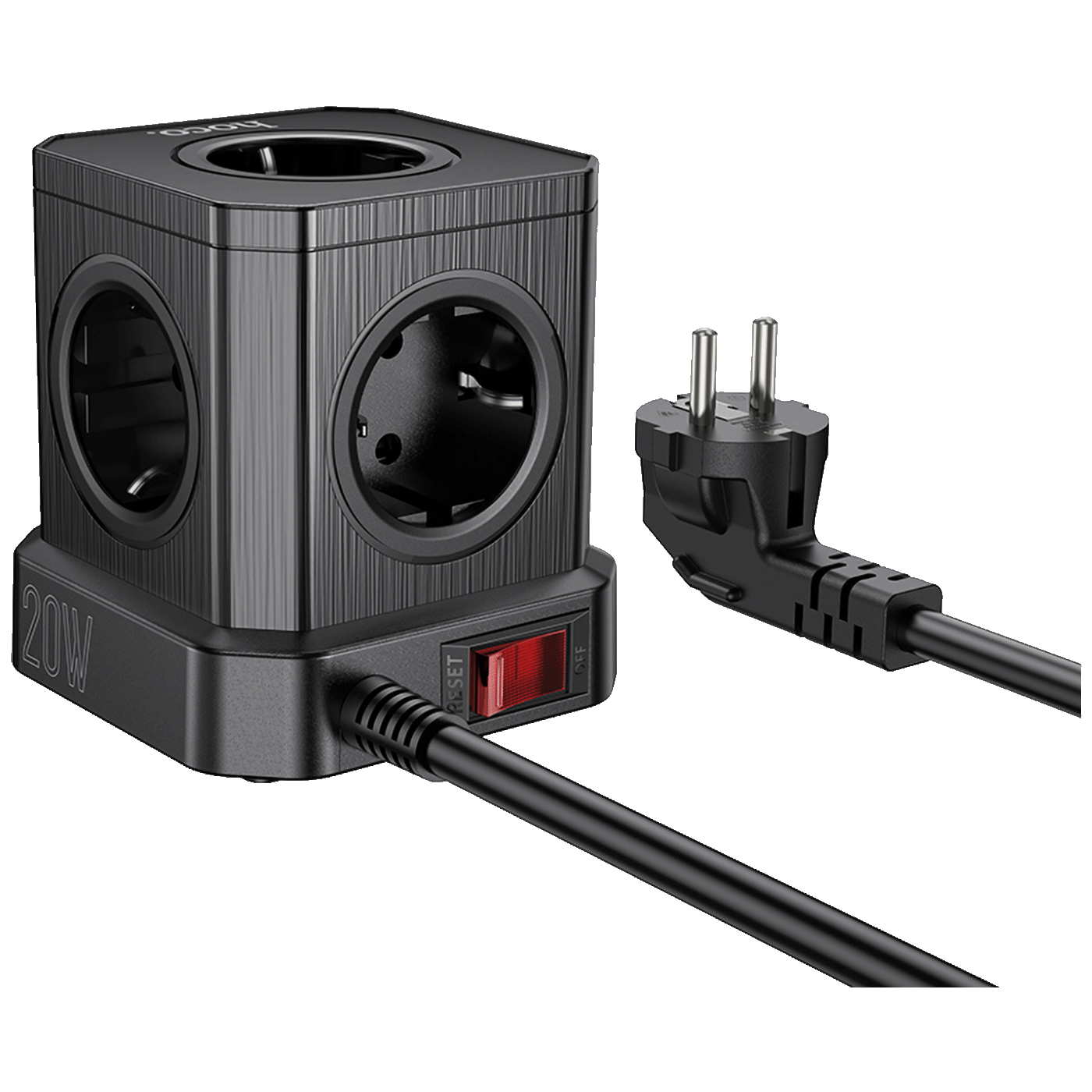 hoco. Produžni kabl, 5 utičnica, 3 x USB, 1 x USB C PD20W, 2 met. - NS8 Sharp