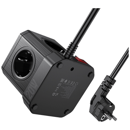 hoco. Produžni kabl, 5 utičnica, 3 x USB, 1 x USB C PD20W, 2 met. - NS8 Sharp