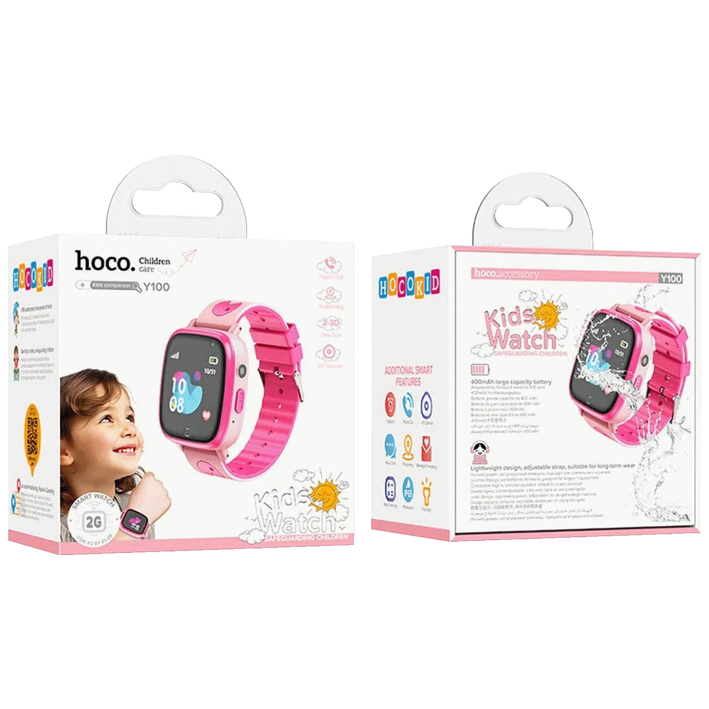 hoco. Pametni sat za djecu, 1.44" ekran, 2G, Nano SIM - Y100 Pink