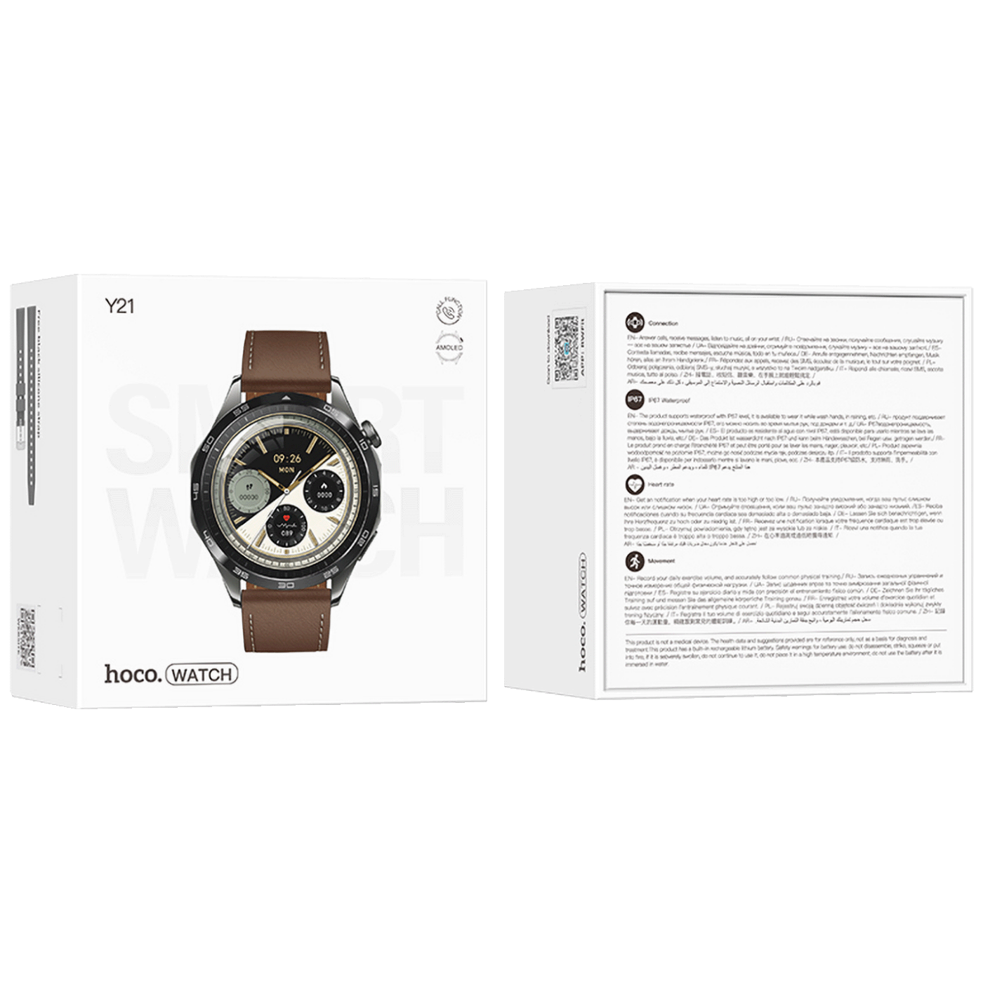 hoco. Pametni sat, 1.43" AMOLED, Bluetooth, IP67 - Y21 Metal Gray