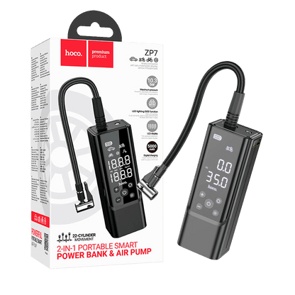 hoco. Pametni kompresor, 5000 mAh, LED zaslon, USB type C - ZP7 Maddy