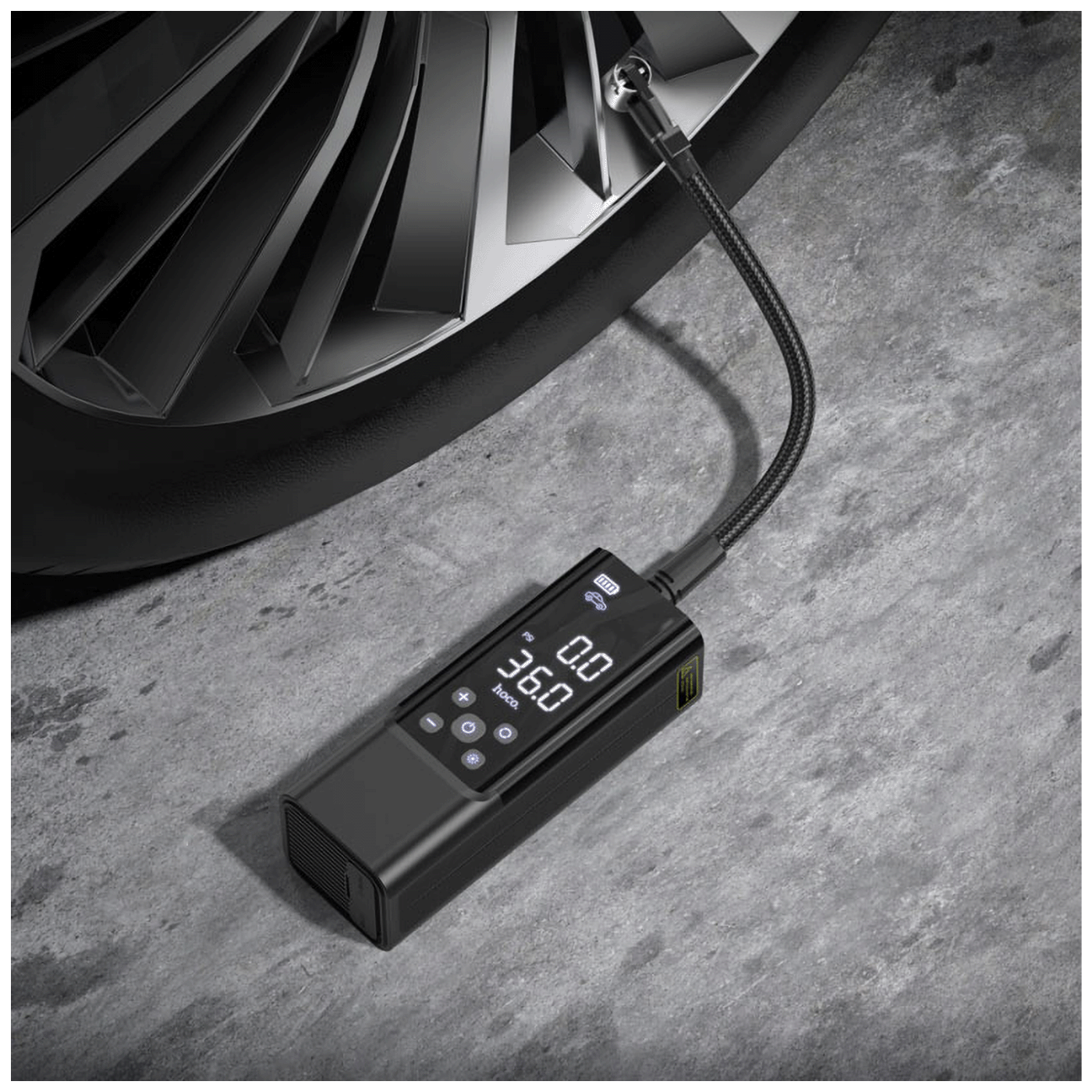 hoco. Pametni kompresor, 5000 mAh, LED zaslon, USB type C - ZP7 Maddy