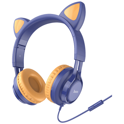 hoco. Slušalice sa mikrofonom, mačje uši, plava - W36 Cat ear, midnight blue
