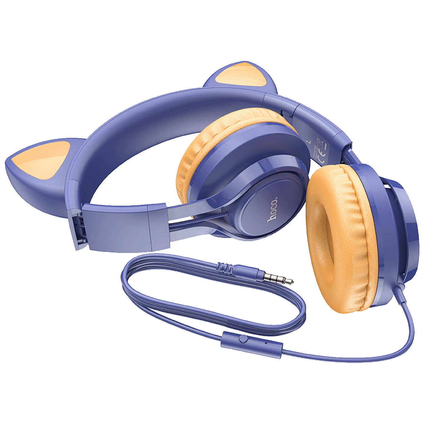 hoco. Slušalice sa mikrofonom, mačje uši, plava - W36 Cat ear, midnight blue