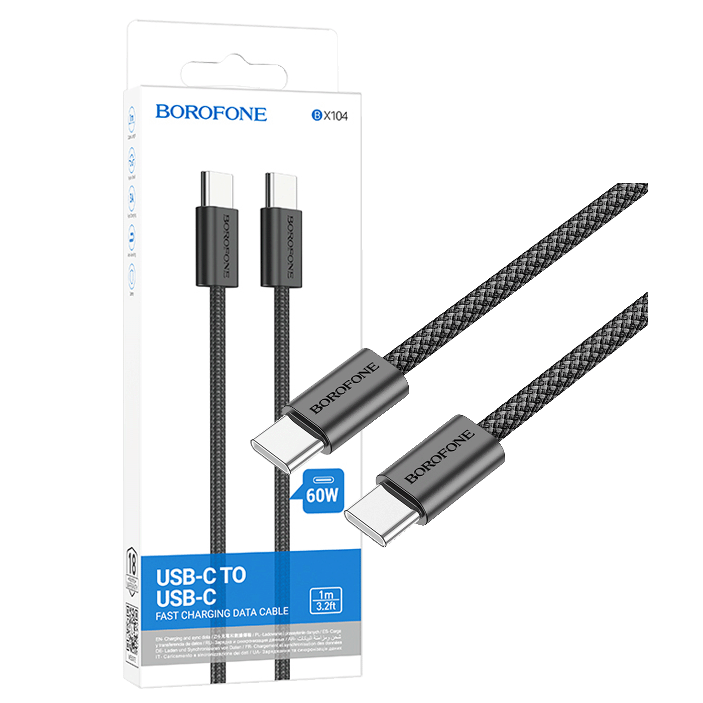 Borofone USB kabl za smartphone, type C, 60W, 3A, 1 met. - BX104 Primo