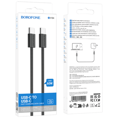 Borofone USB kabl za smartphone, type C, 60W, 3A, 1 met. - BX104 Primo