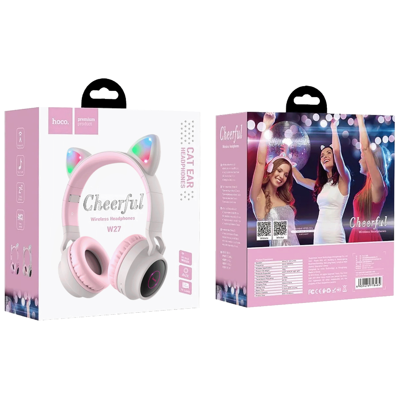 hoco. Slušalice bežične, Bluetooth - W27 Cat Ear Gray