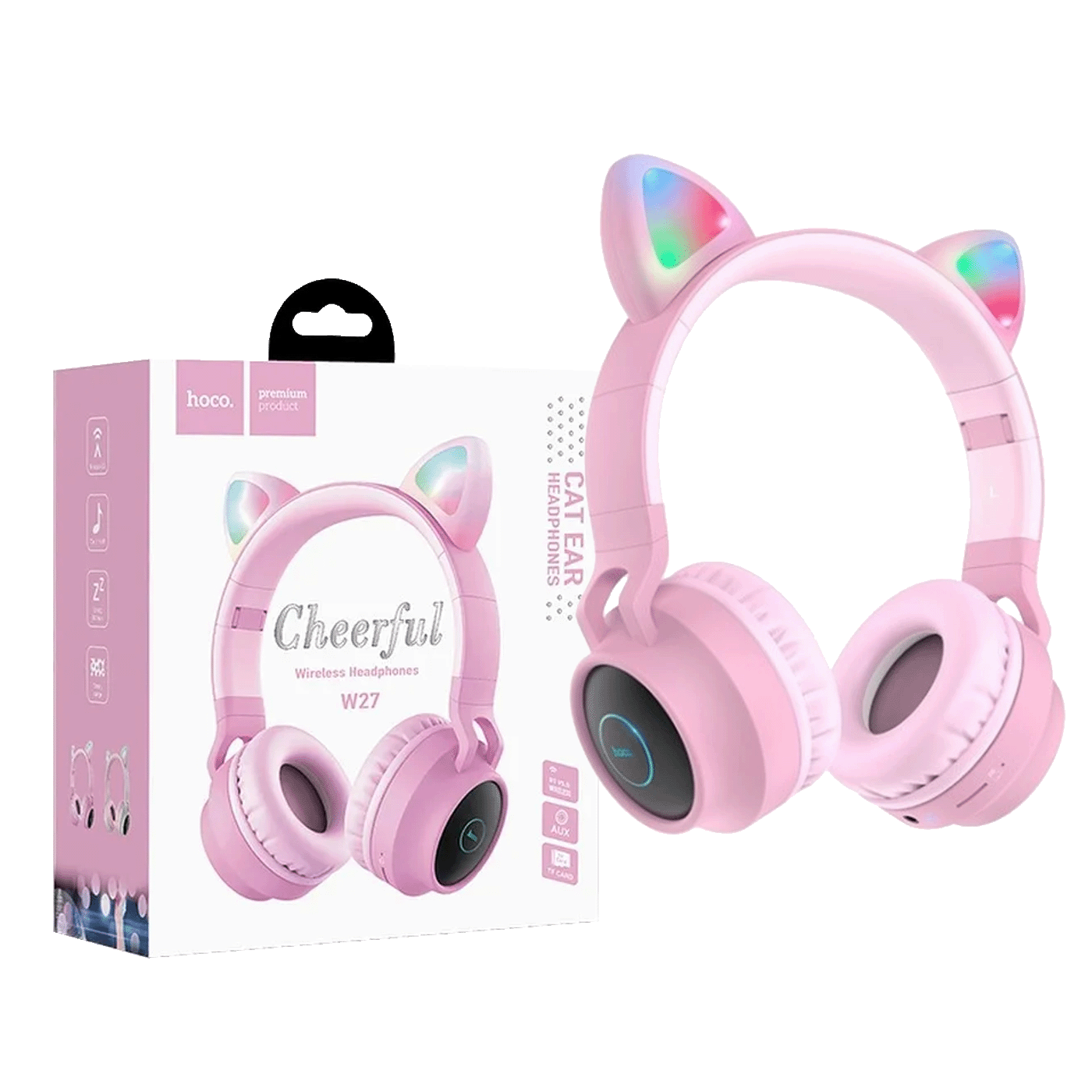 hoco. Slušalice bežične, Bluetooth - W27 Cat Ear Pink