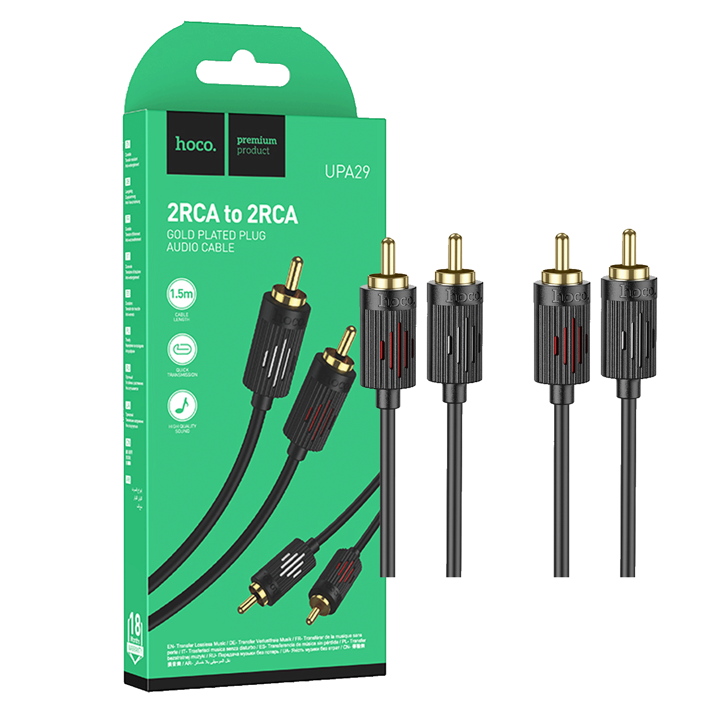 hoco. Audio kabl 2 x RCA, dužina 1.5 met. - UPA29