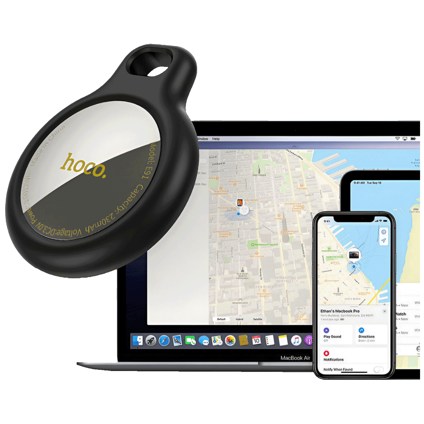 hoco. Inteligentni lokator uređaja, GPS, AirTag lokator - E91 Tiger