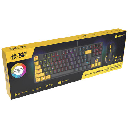 Tracer Tastatura sa osvjetljenjem, optički miš, gaming set, USB - GAMEZONE HORNET87 USB