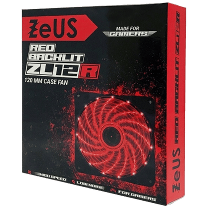 Zeus Ventilator za kućište, 120 mm, Red LED - Case Cooler 120x120 Red