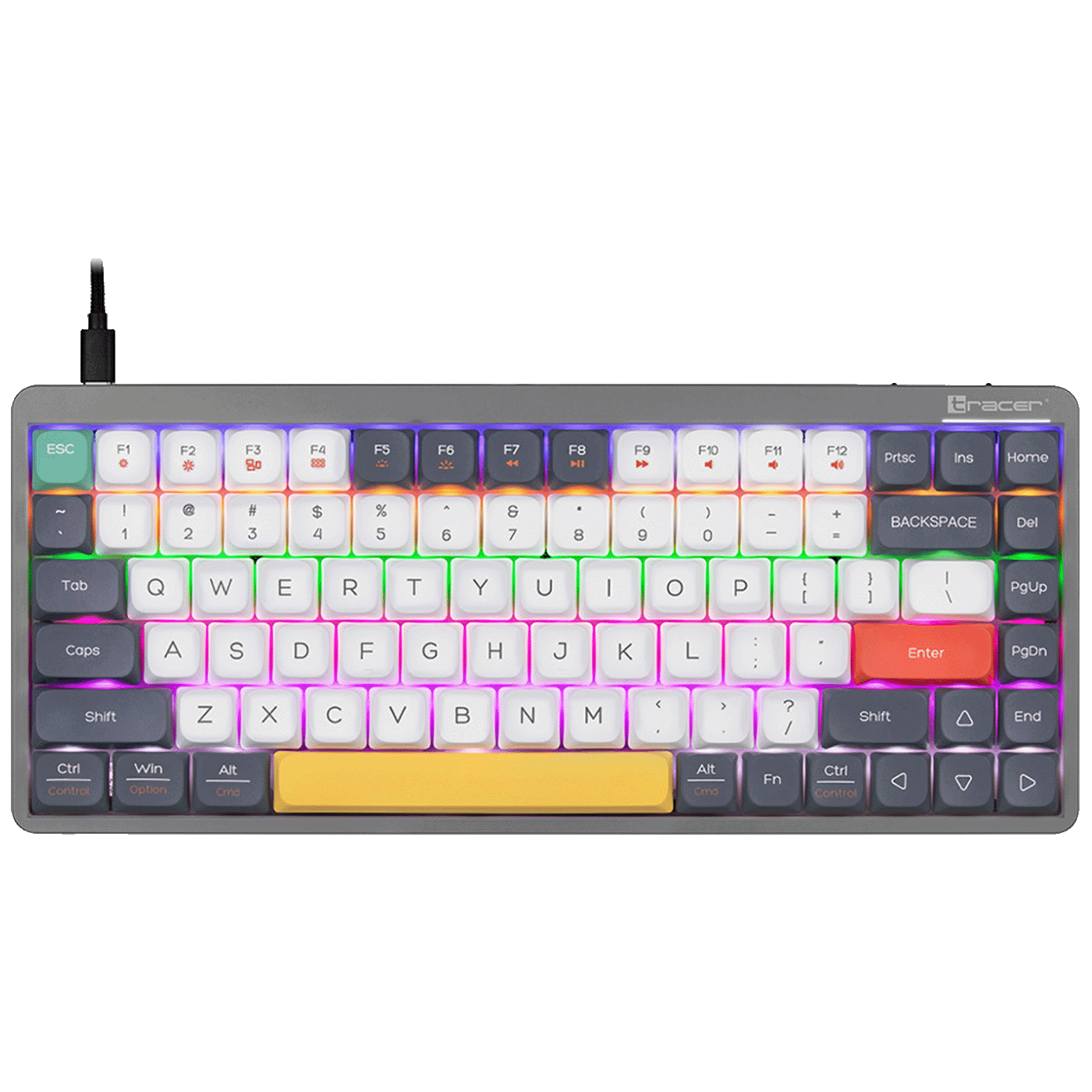 Tracer Tastatura sa osvjetljenjem, USB/BT/WiFi, gaming, mehanička - FINA 84 Grey