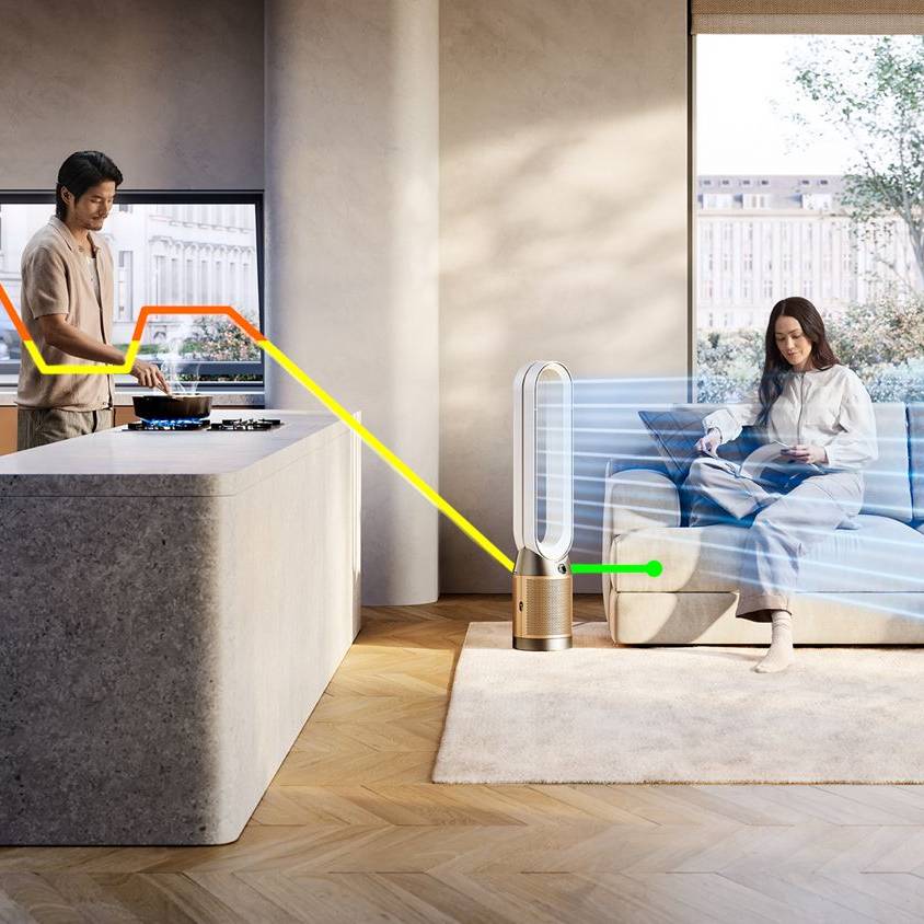Dyson Pročišćivač i ventilator Purifier Cool TP12 PC2 De-Nox, White/Gold