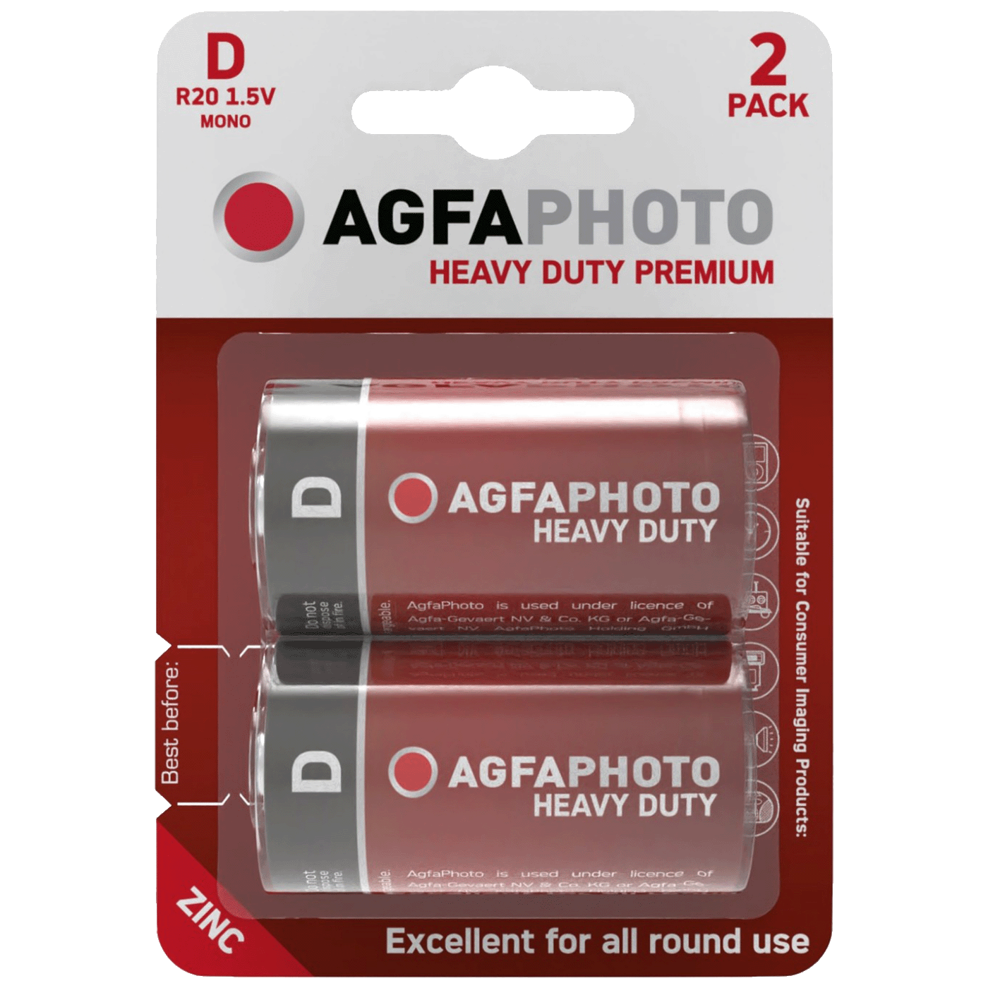 Agfa Zinc baterije, D B2, 1.5 V, blister 2 kom. - APFD