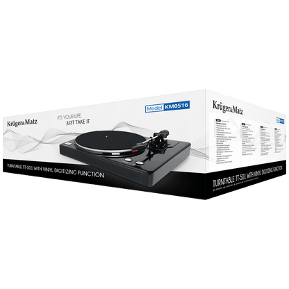 Krüger&Matz Gramofon, 33/45 rpm, USB, RCA - TT-501