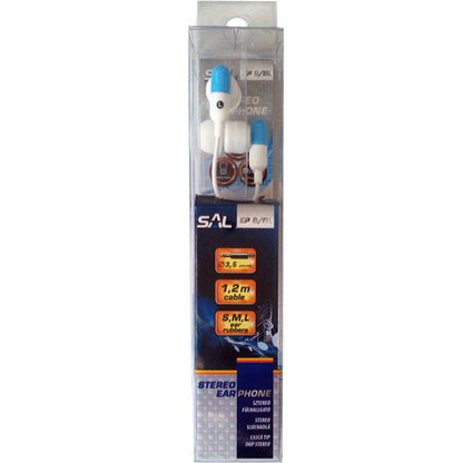 SAL Slušalice, stereo, 3,5mm, bijelo/plavo - EP 8/BL