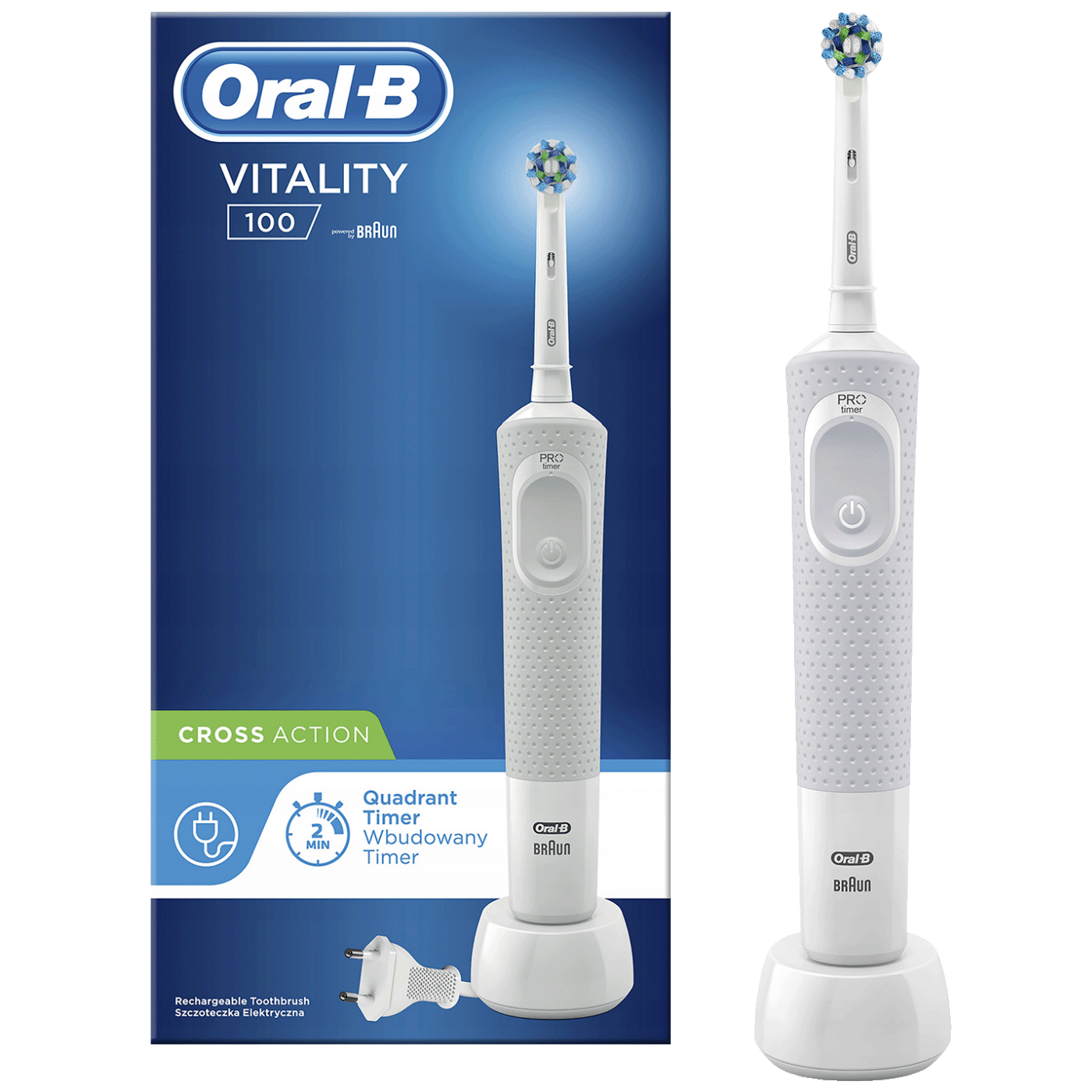 Braun Četkica za zube, električna, ORAL-B Vitality Easy Clean - Oral-B Vitality 100 Cross