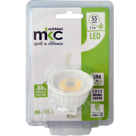 MKC Sijalica, LED 7.5W, 4000K,12V DC, prirodno bijela svjetlost - LED MR16 GU5.3/7.5W-N